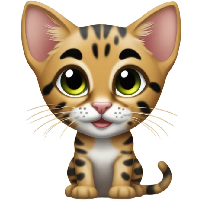 cute Bengal kitten emoji