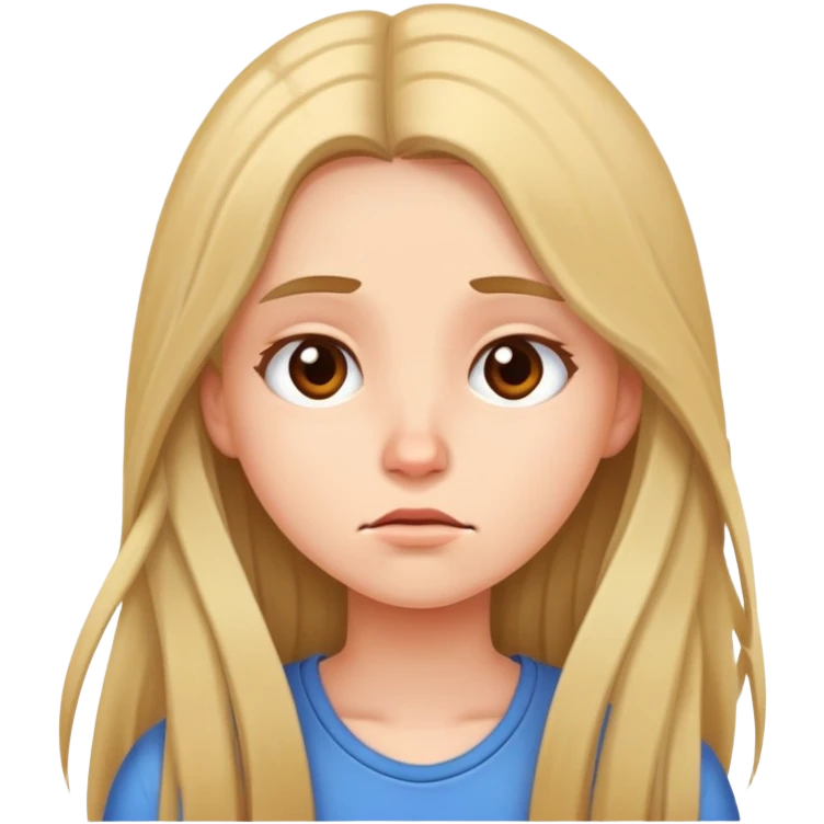 Chica de pelo largo aburrida  emoji