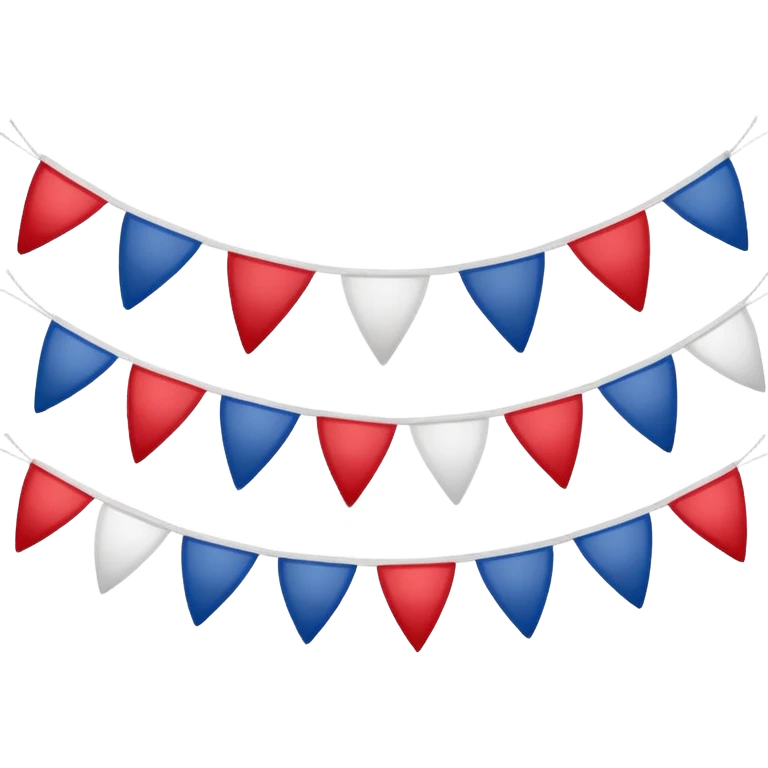 Red white and blue patriotic bunting emoji