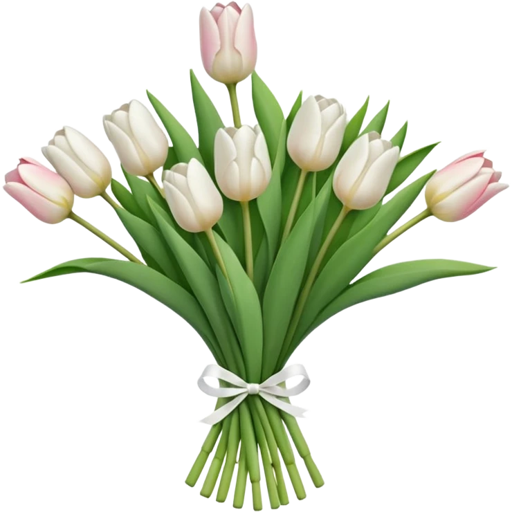 white tulip flower bouquet  emoji