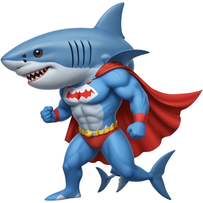 superhero shark in a tank emoji