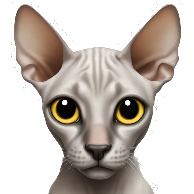 A sphinx cat with a black spot on its nose emoji