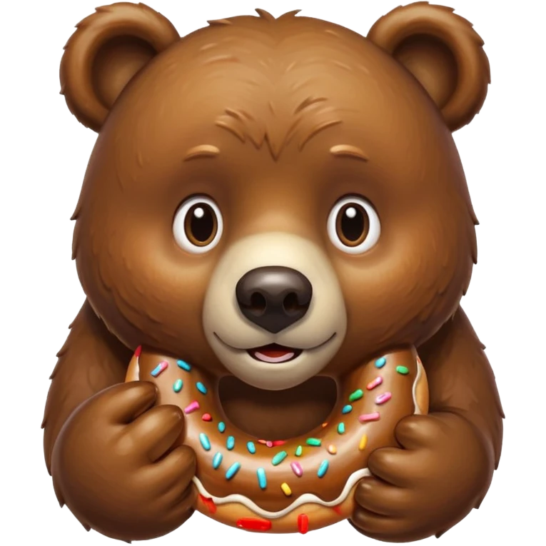 A lazy bear eats donut emoji