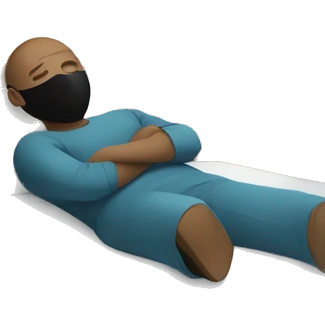 A man have mask and sleeping on bed emoji