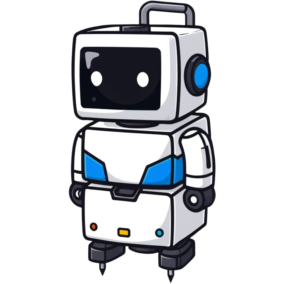 Cube-shaped reconnaissance robot with a rotating sensor on top emoji