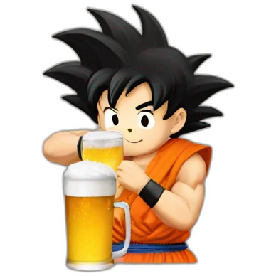 Goku drinking a beer  emoji