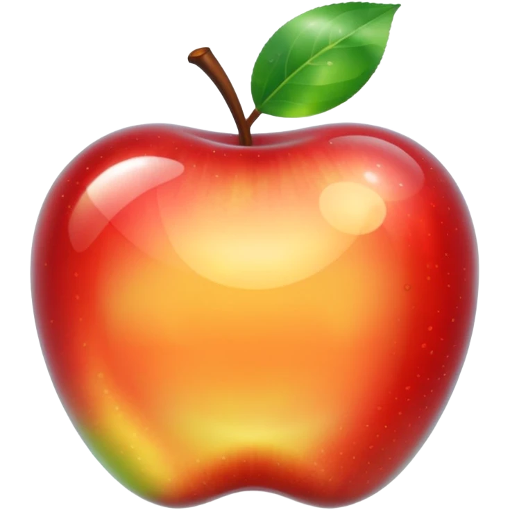 transparent clear apple, shiny and translucent glass style emoji