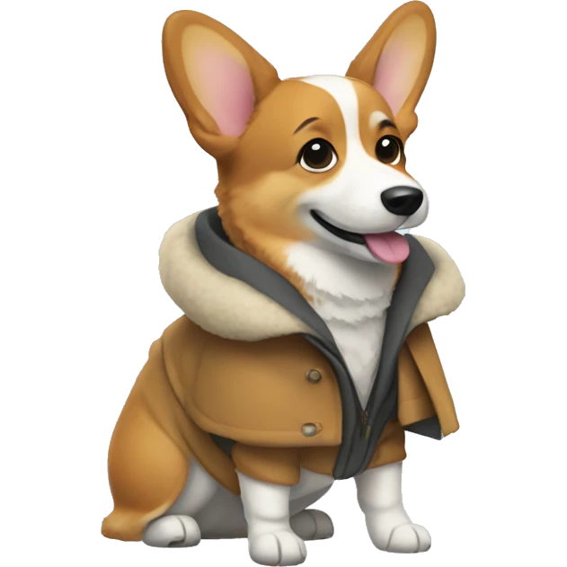 Corgi in coat emoji
