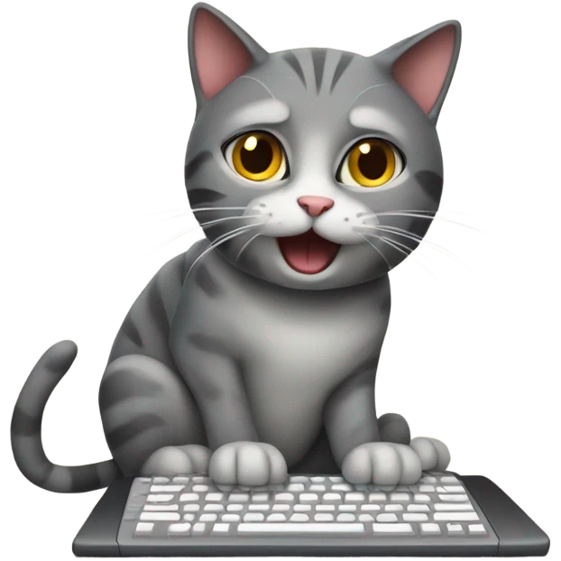 cat typing on keyboard maniacally  emoji