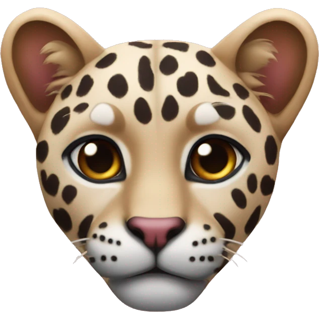 heart shaped emoji filled with panter color patern emoji