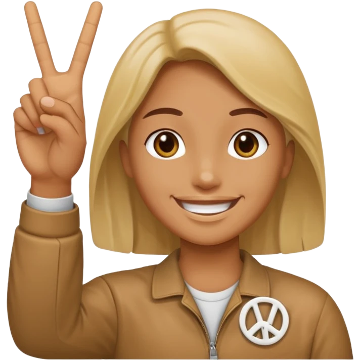 Laughing emoji and the peace sign emoji