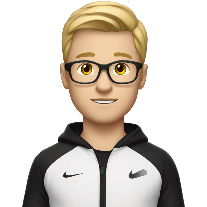 Young white person sports coach wearing a black tracksuit with no logos  emoji