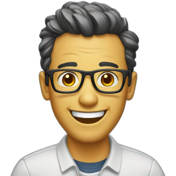 Laughing nerd emoji