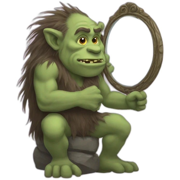 the troll and his mirror emoji
