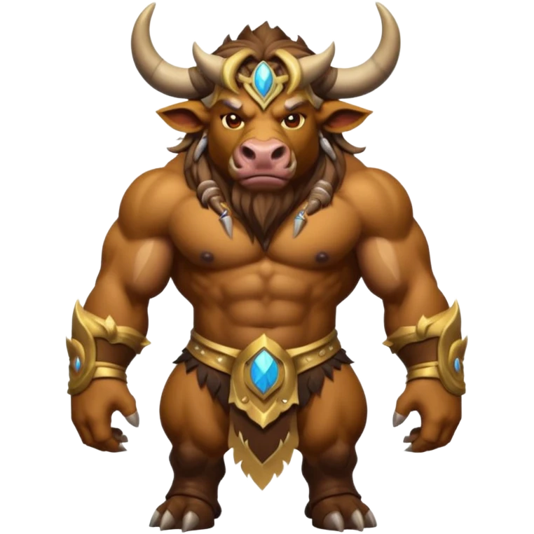 Tauren from world of warcraft, all gold emoji