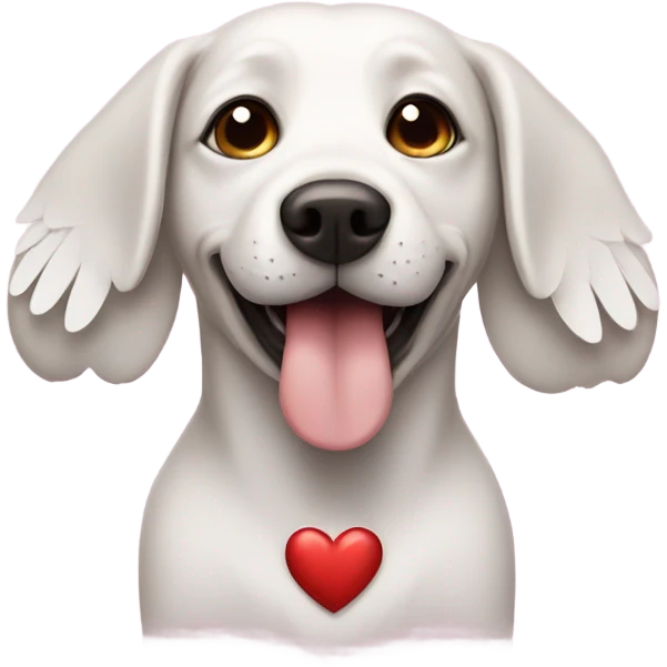 Dog with wings with heart eyes emoji