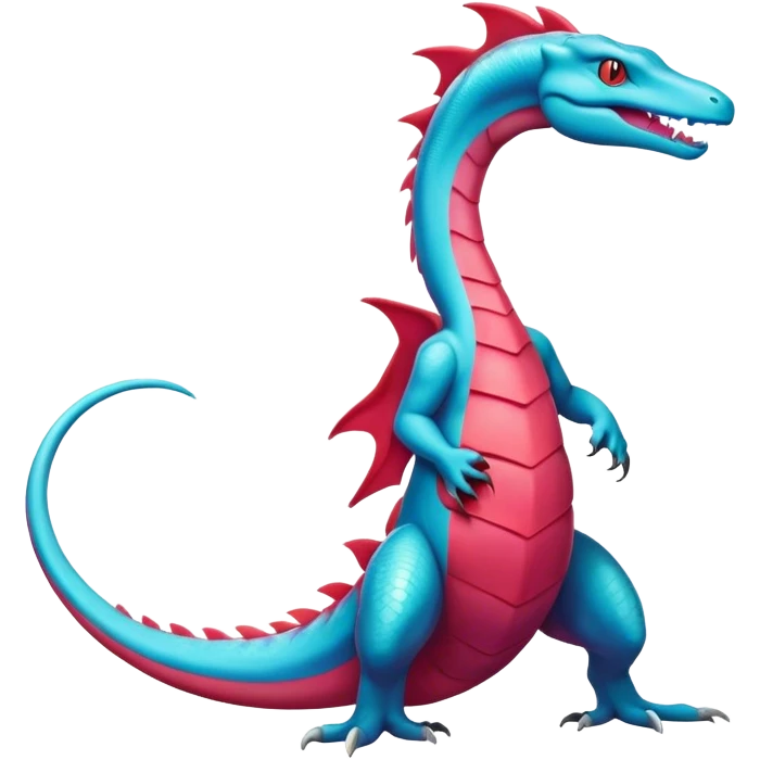 Badass cool colorful salamence-salazzle-hybrid, full body emoji