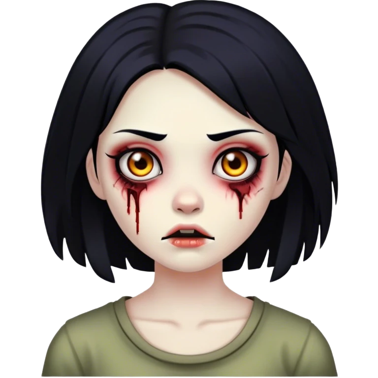 a girl zumbi with black hair emoji