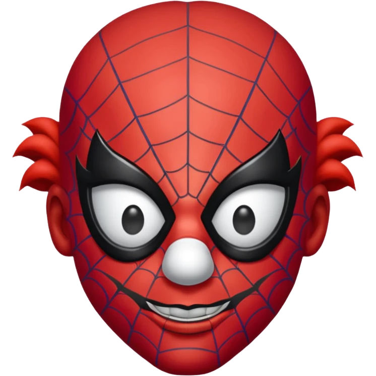 Create a Spider-Man with clown nose emoji