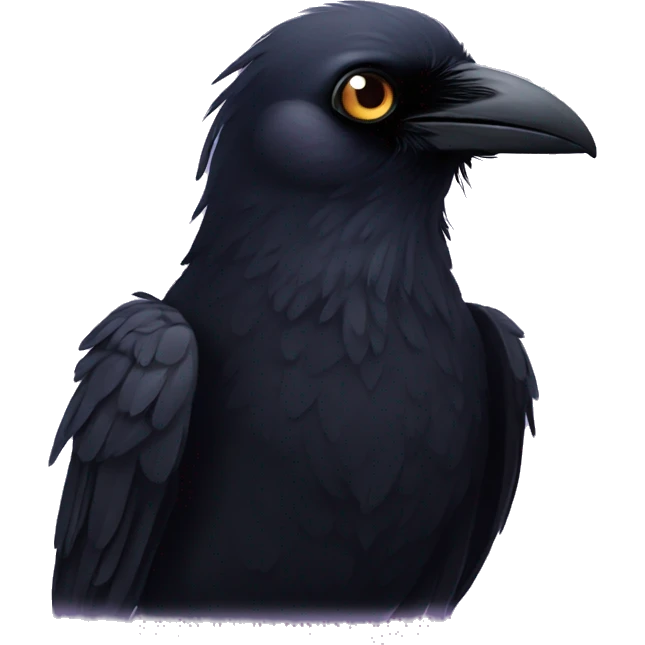 Raven with love eyes emoji