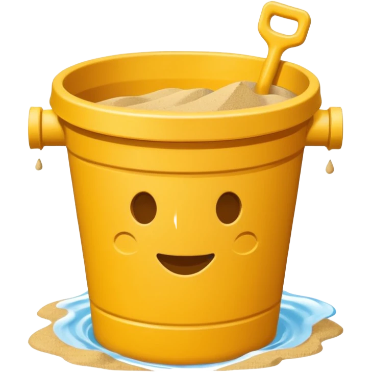 Bucket-shaped sand castle, made with an upside-down pail mold emoji