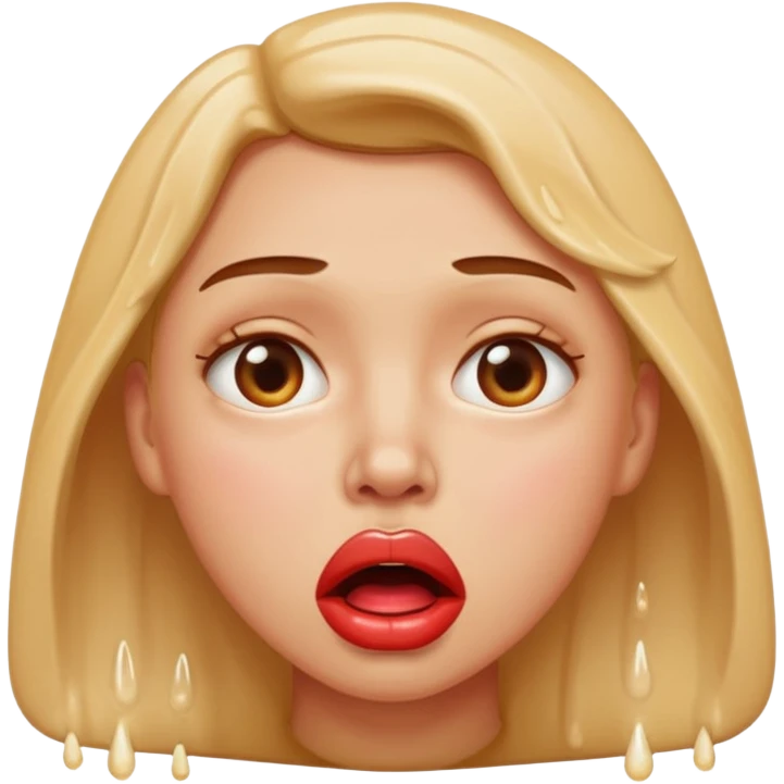 Anguished face while mouth watering emoji