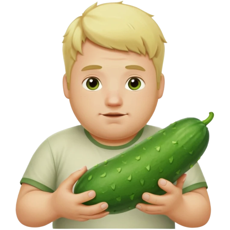 make a cucumber gamer, blonde and fat, male. show cucumbers emoji