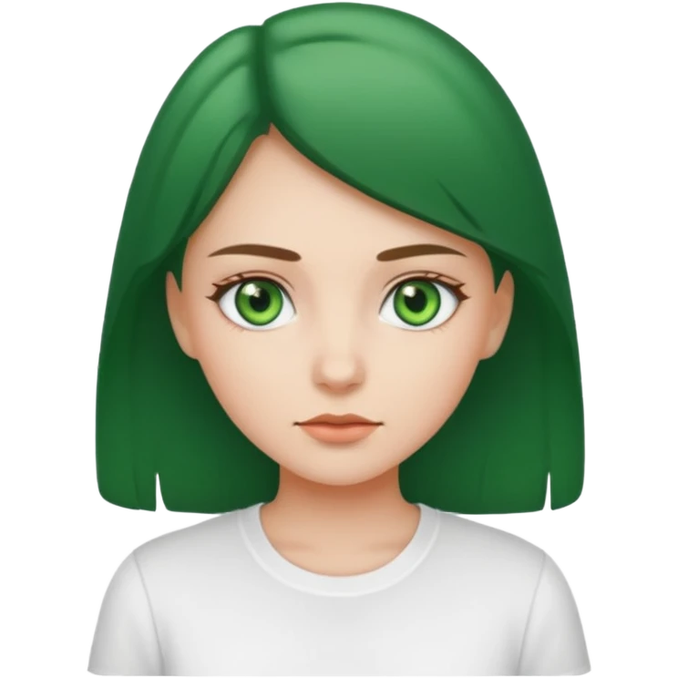 green eyed, white shirt girl emoji
