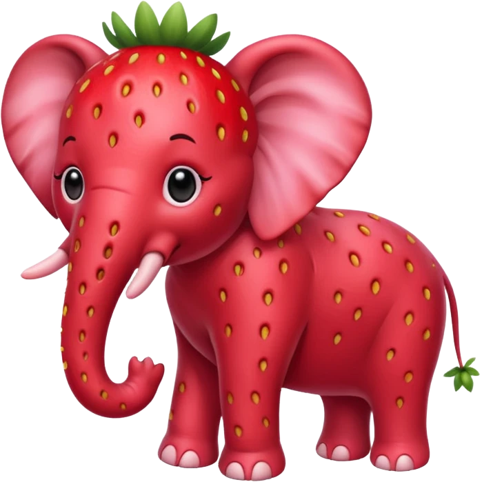 Strawbary elephant red emoji