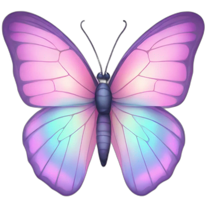 Pastel pink iridescent butterfly emoji