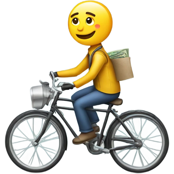 Money driving a bike  emoji