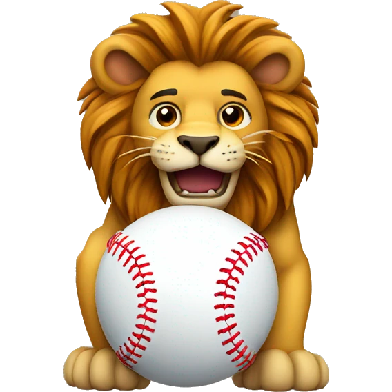 Lion with baseball emoji