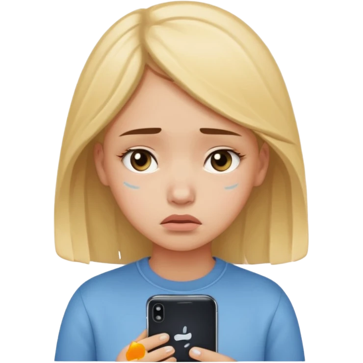 دختر که ناراحته داره تو گوشی میچرخه emoji