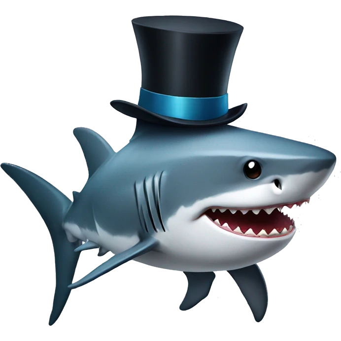 Shark with a top hat emoji