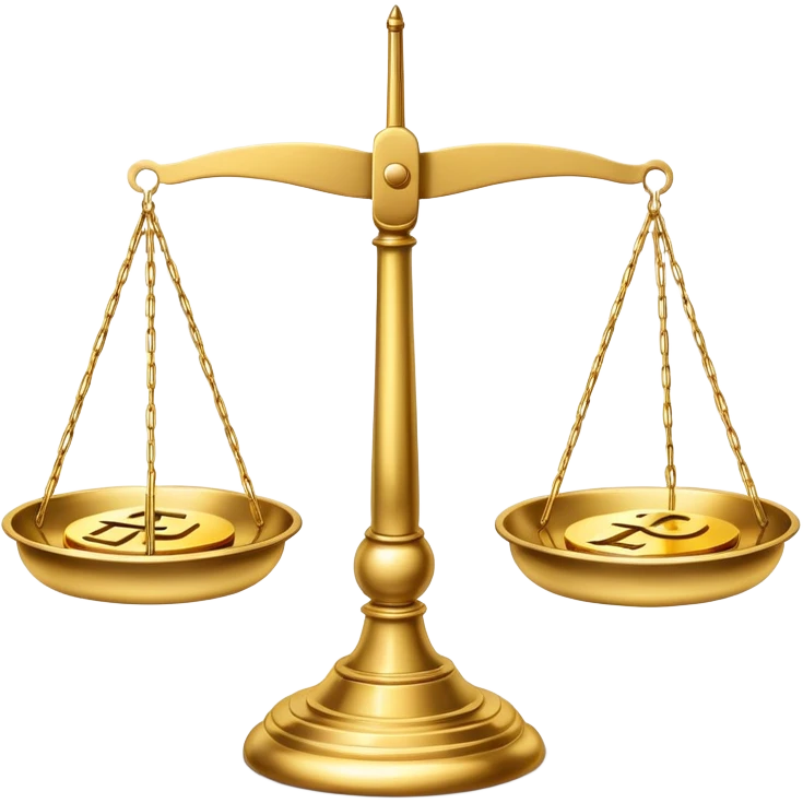 balance scale with euro symbols in both plates emoji