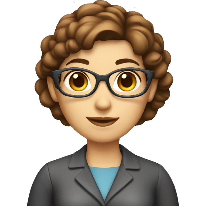 Cool Female Math Teacher with short brown hair emoji