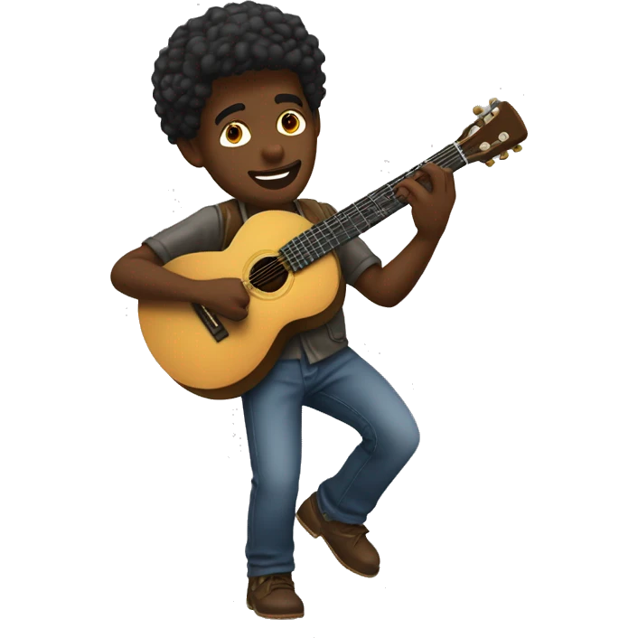 Jovem negro tocando cavaquinho emoji