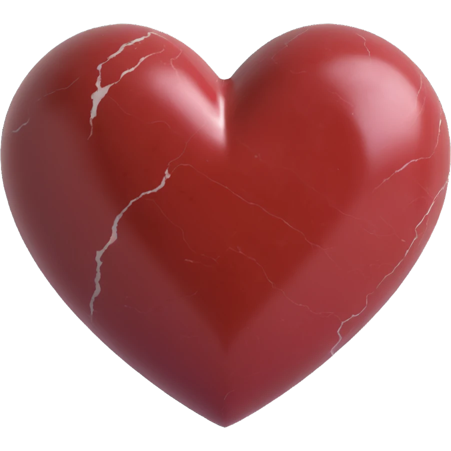 marble heart Dark Reddish Brown emoji