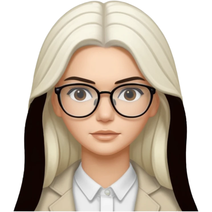 kendall jenner with long white hair and glasses emoji