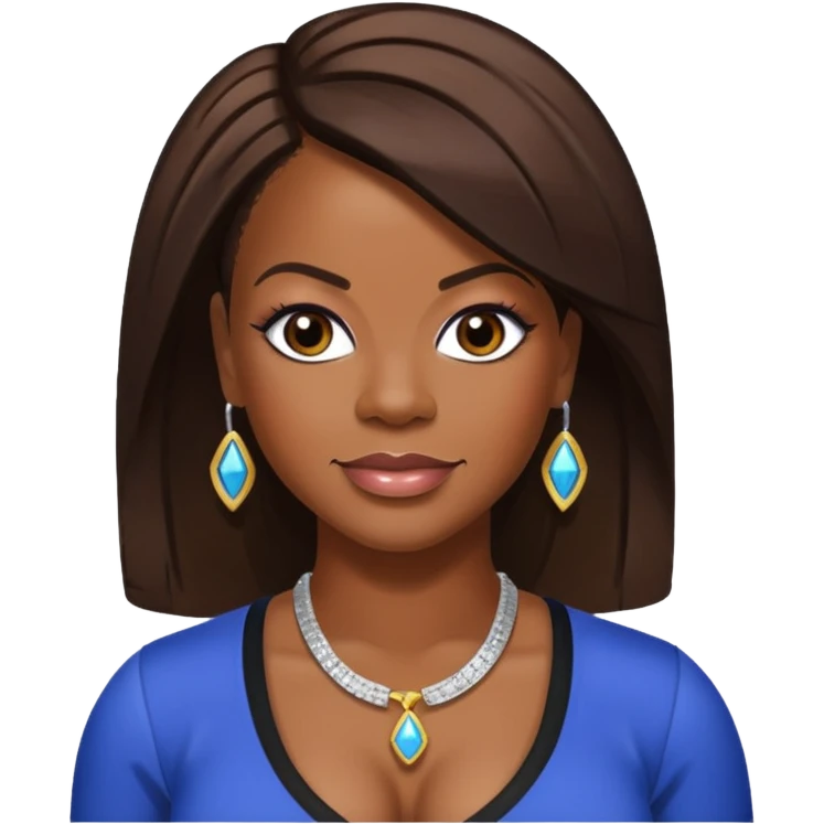 Kandi Burruss with dark brown hair emoji