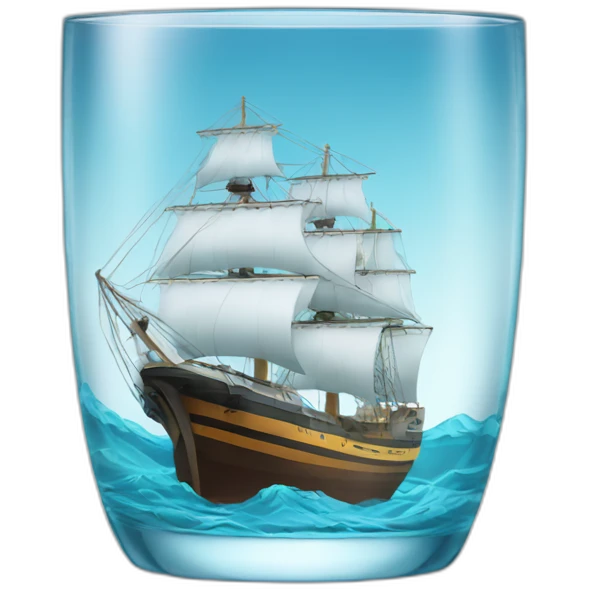 big ship on water glass emoji