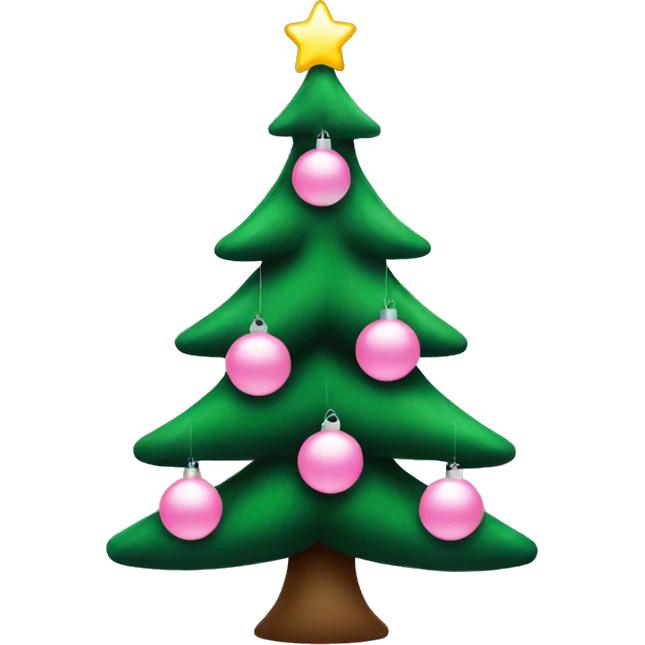 Christmas tree with light pink balls  emoji