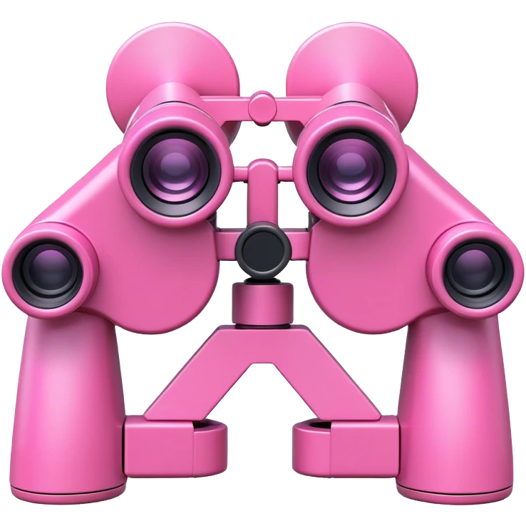 robotic 3d pink binoculars emoji