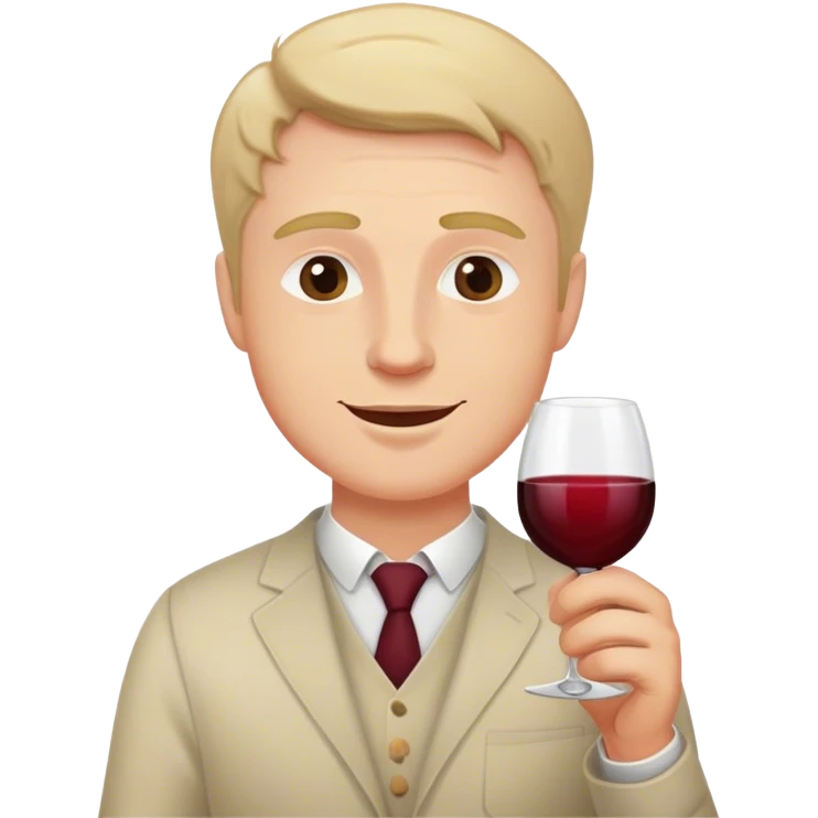 White man wine degustation  emoji