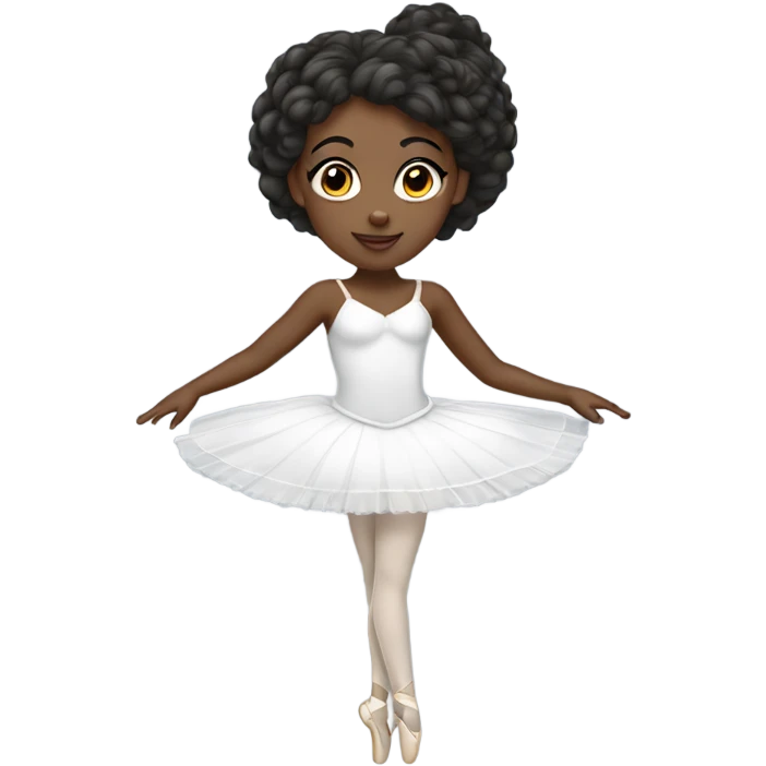 black girl ballerina in a white costume and tiara emoji