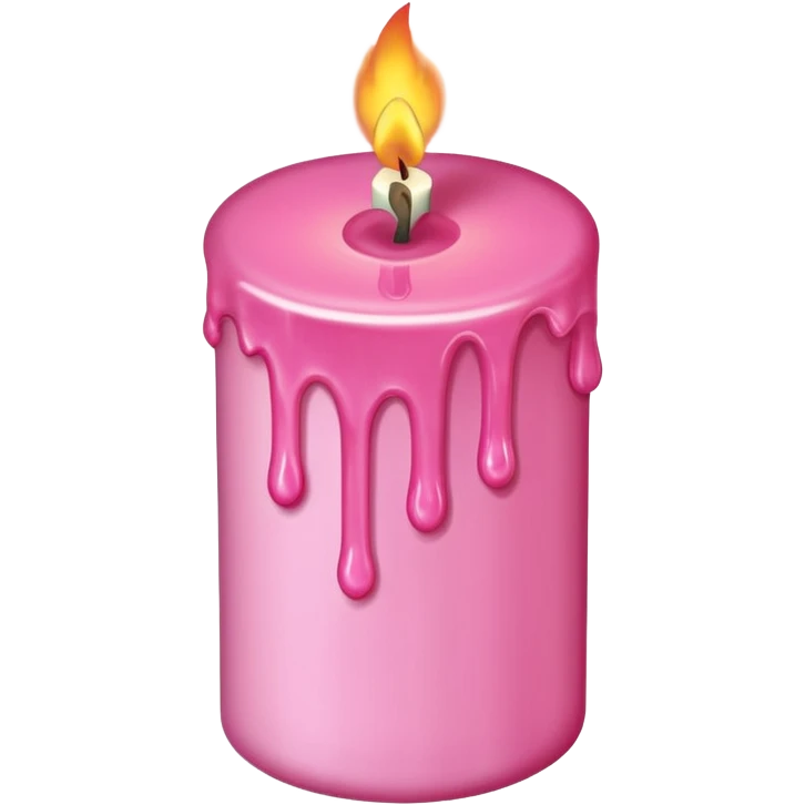 A drawing of a flaming pink candle that could be used at a romantic dinner table. The camera should be isometric at an ultra-high angle. emoji