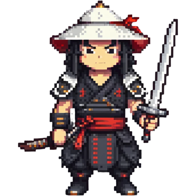 samurai sword and hat emoji