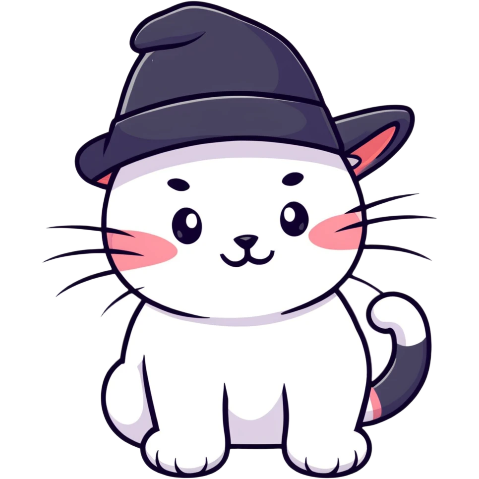 A cat wearing a hat emoji
