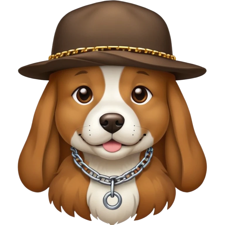 Dog wearing a hat and a chain  emoji