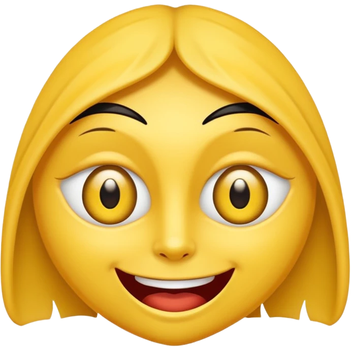 Cara amarilla con los ojos entrecerrados y una leve sonrisa cruel y macabra emoji